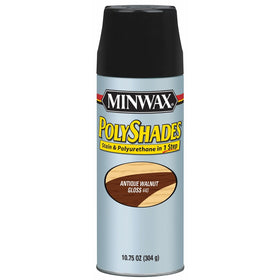 Minwax 3134400000 Polyshades - Stain & Polyurethane in 1 Step, 10.75 ounce Spray, Antique Walnut, Gloss