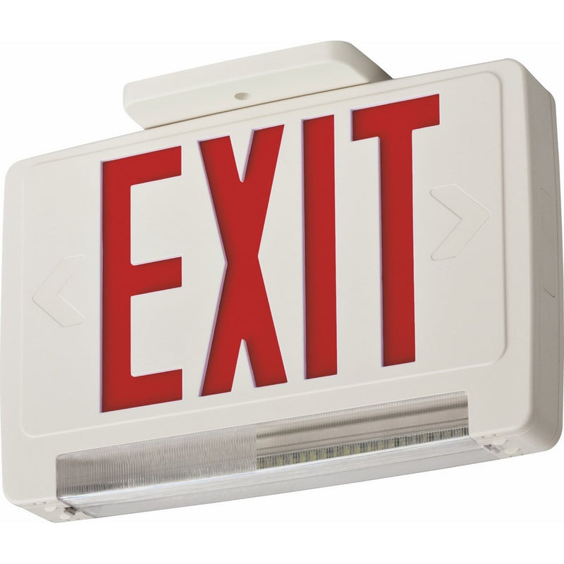 Lithonia Lighting ECBR LED M6 LED Exit and Emergency Light Bar Combo Fixture with Back Up Battery, Red Letters