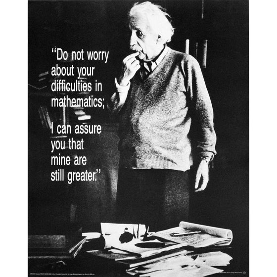 Einstein - Do Not Worry Quote. Photo Print Poster (15.75 x 19.75)
