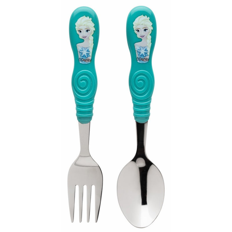 Zak Designs FZNC-3180 Disney Frozen Fork and Spoon Set, Elsa