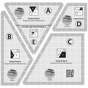 Creative Grids Scrap Crazy for 6" Finished Blocks - Set of Four Quilting Ruler TemplatesCGRMT6