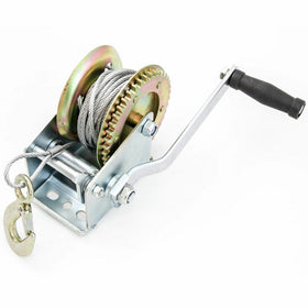 Hand Winch 2000 lbs Hand Crank Cable Gear Winch ATV Boat Trailer Heavy Duty NEW
