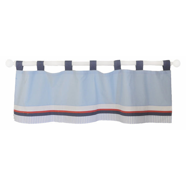 My Baby Sam First Mate Curtain Valance, Blue/Navy/Red/White