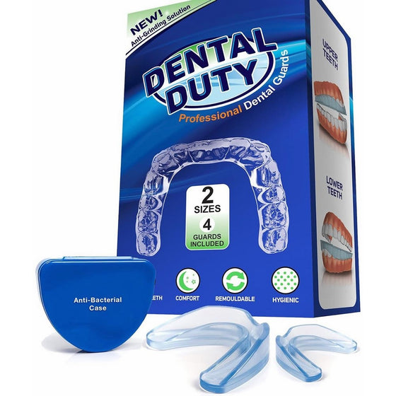 Professional Dental Guard -Pack Of 4- Stops Teeth Grinding, Bruxism, Eliminates Teeth Clenching Includes Fitting Instructions & Anti-Bacterial Case. Satisfaction Is Guaranteed!