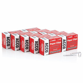 ACCO Paper Clips, Jumbo, Smooth, Economy, 100/Box, 10 Boxes (72580)