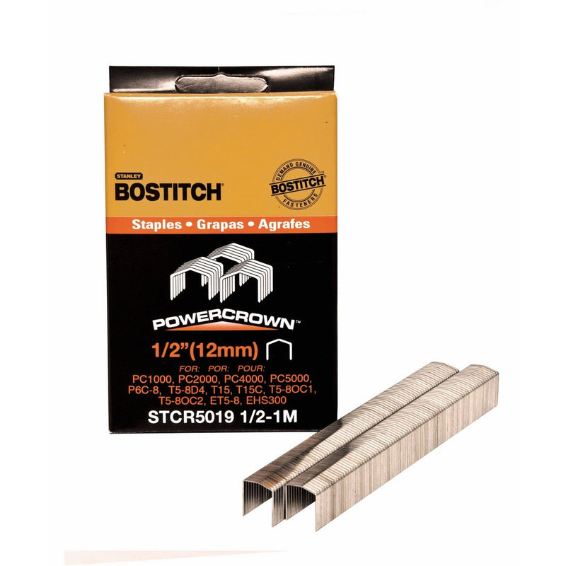 BOSTITCH STCR50191/2-1M 1/2-Inch by 7/16-Inch Heavy-Duty PowerCrown Staple (1,000 per Box)