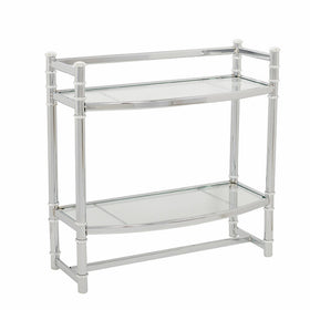 Zenna Home 9012SS,2-Tier Wall Mount Bathroom Shelf, Chrome/Glass