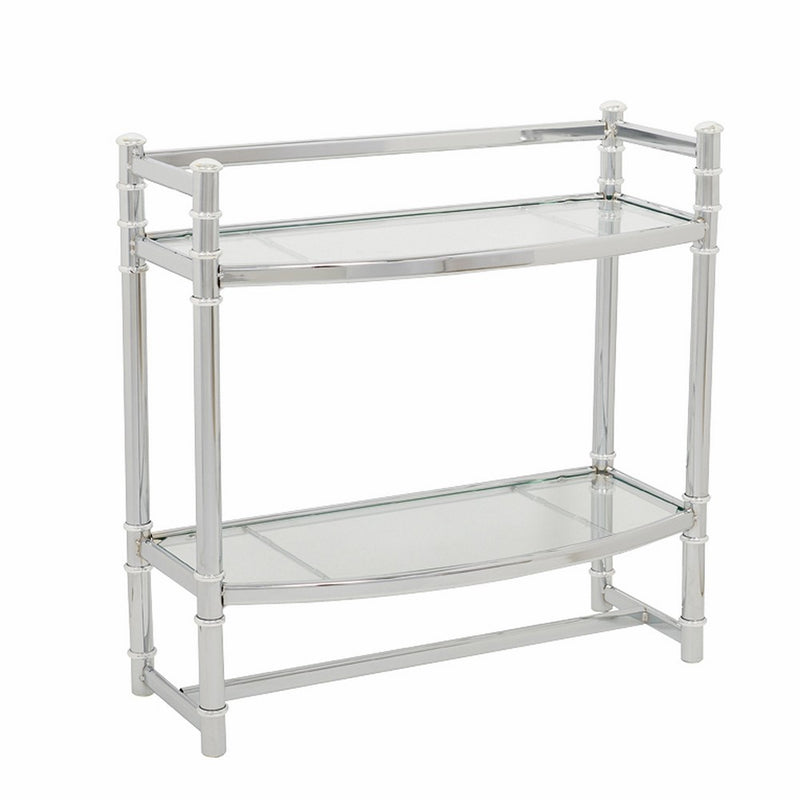Zenna Home 9012SS,2-Tier Wall Mount Bathroom Shelf, Chrome/Glass
