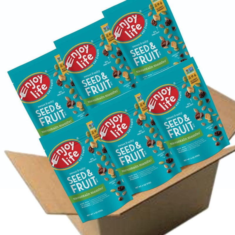 Enjoy Life Seed & Fruit Mix, Soy-free, Nut-free, Gluten-free, Dairy-free, Non-GMO, Vegan, Mountain Mambo, 6 Ounce Bags (Pack of 6)