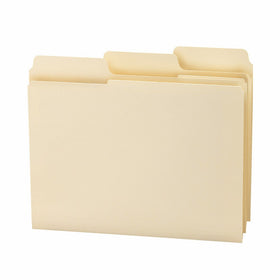 Smead SuperTab File Folder, Oversized Reinforced 1/3-Cut Tab, Guide Height, Letter Size, Manila, 100 Per Box (10395)