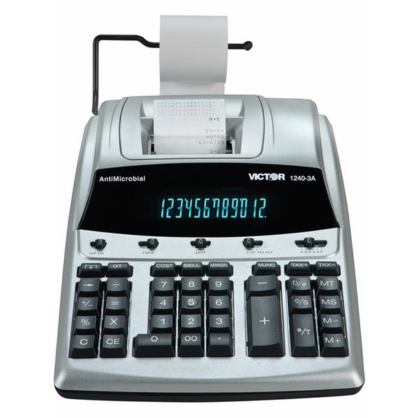 Victor 1240-3A 12 Digit Heavy Duty Commercial Printing Calculator with Built-In AntiMicrobial Protection