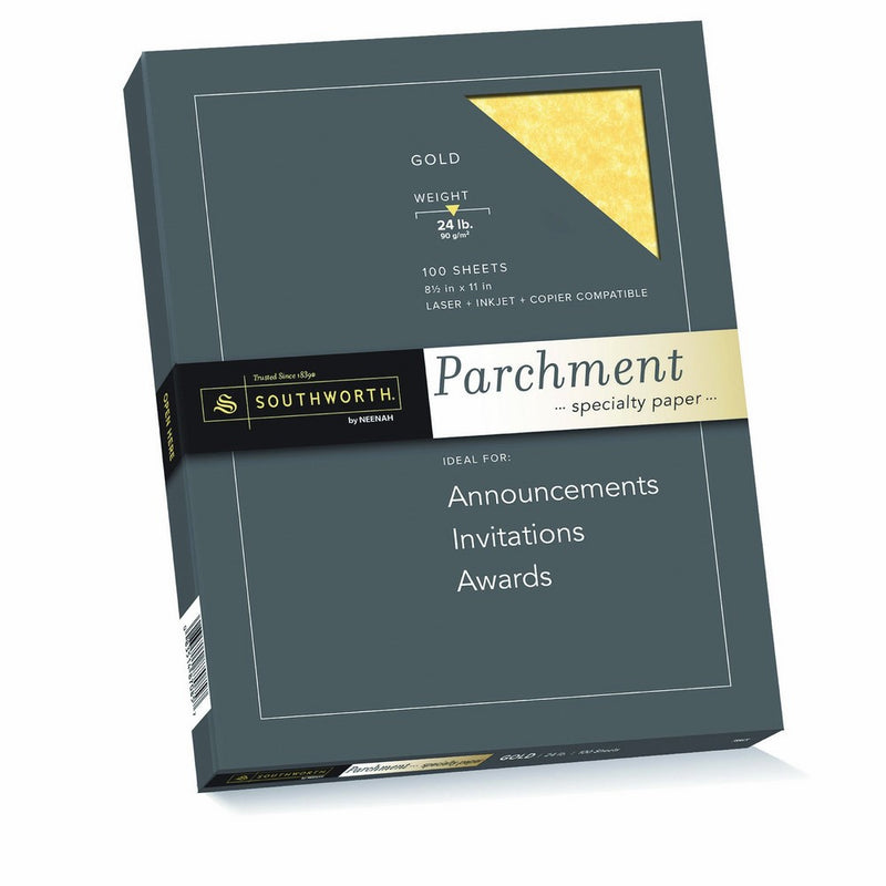 Southworth Parchment Specialty Paper, 8.5" x 11", 24 lb, Gold, 100 Sheets (P994CK)