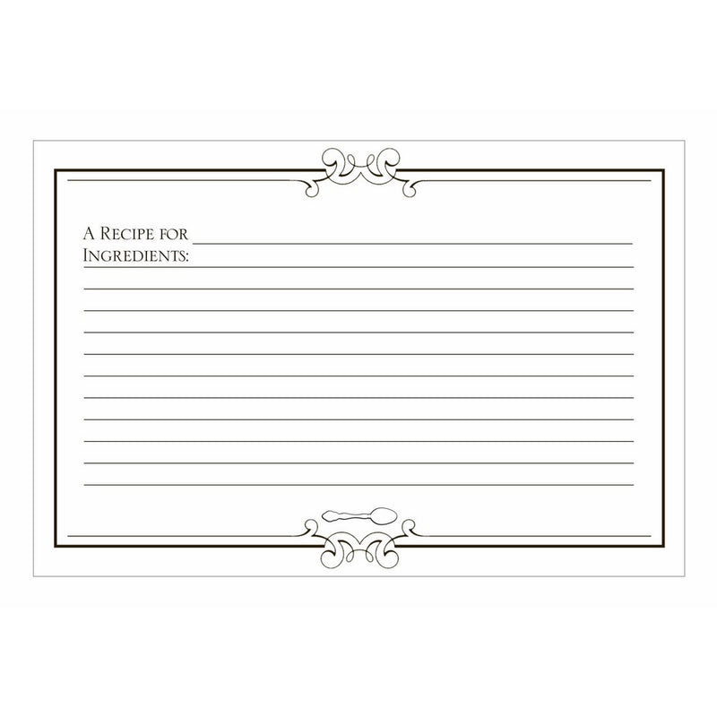 C.R. Gibson 40 Count Recipe Cards, Lined Back To Front, Cards Measure 4" x 6" - Gourmet Plain