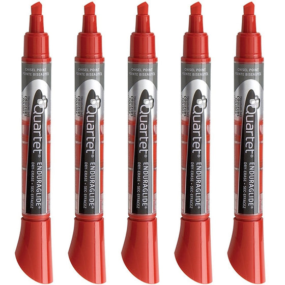 Quartet Dry Erase Markers, EnduraGlide, Chisel Tip, BOLD COLOR, Red, 12 Pack (5001-4M)