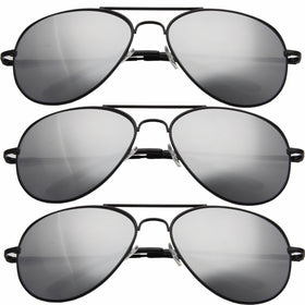 grinderPUNCH Aviator Mirror Tear drop Sunglasses (3 PAIR)