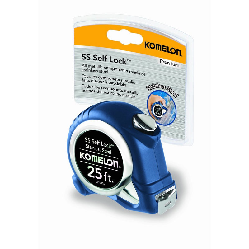 Komelon SLSS125 Stainless Steel Self-Locking Tape Measure, 25-Feet