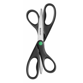 Westcott 15179KleenEarth 8" Straight Recycled Stainless Steel Scissors, Black, 2 Pack