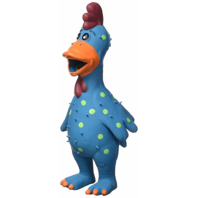 Multipet 11.5-Inch Latex Polka Dot Globken Chicken Dog Toy