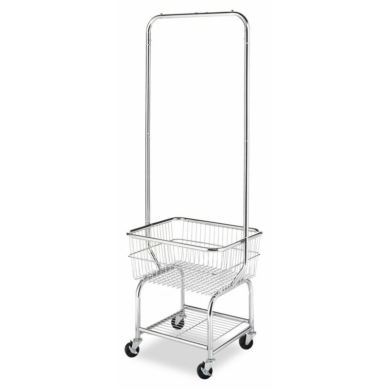 Whitmor Commercial Rolling Laundry Butler with Wire Storage Rack