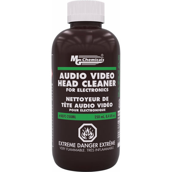 MG Chemicals 407C-250ML Audio/Video Head Liquid Cleaner, 250 ml Bottle