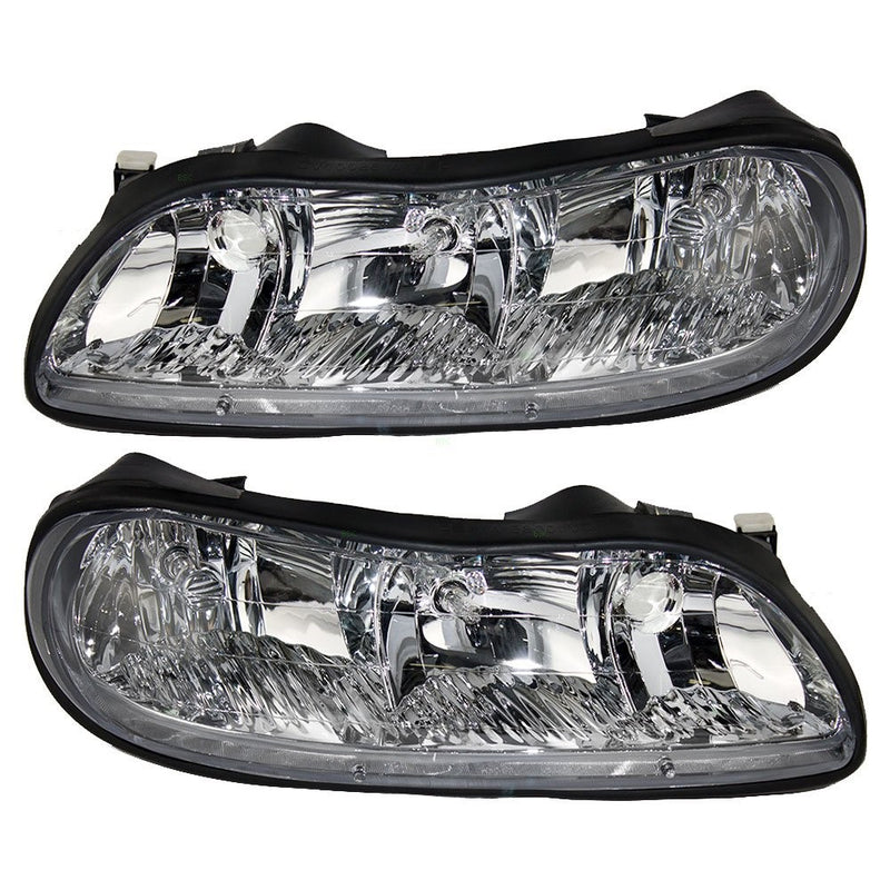 Driver and Passenger Headlights Headlamps Replacement for Chevrolet Oldsmobile 22618782 22618781