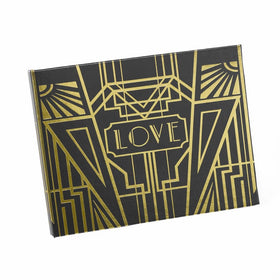 Hortense B Hewitt Art Deco Black Guest Book, Gold