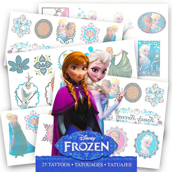 Disney Frozen 25 Tattoos (Includes Princess Anna, Queen Elsa, Olaf, Kristoff and Sven) By Disney