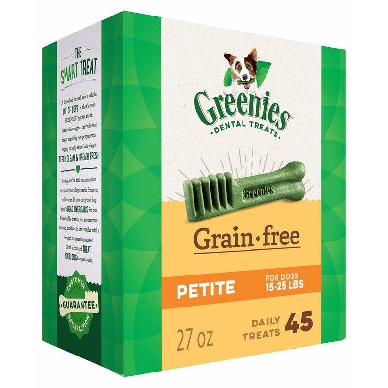 Greenies Grain Free Petite Dental Dog Treats, 27 oz. Pack (45 Treats)