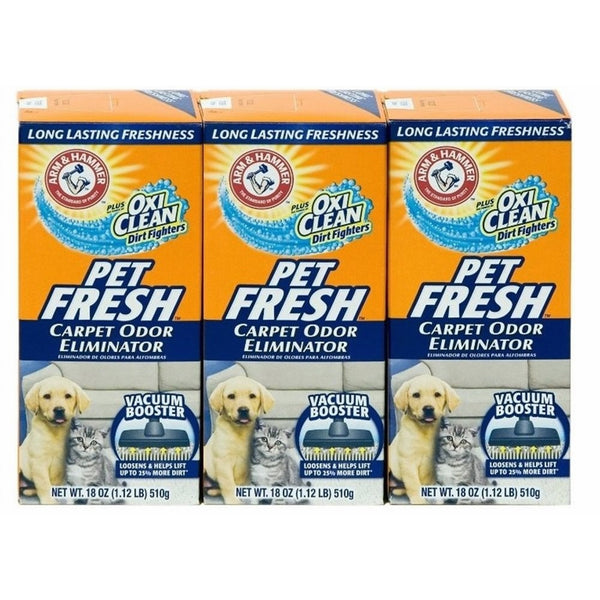 Arm & Hammer Pet Fresh Carpet Odor Eliminator Plus Oxi Clean Dirt Fighters (Pack of 3)