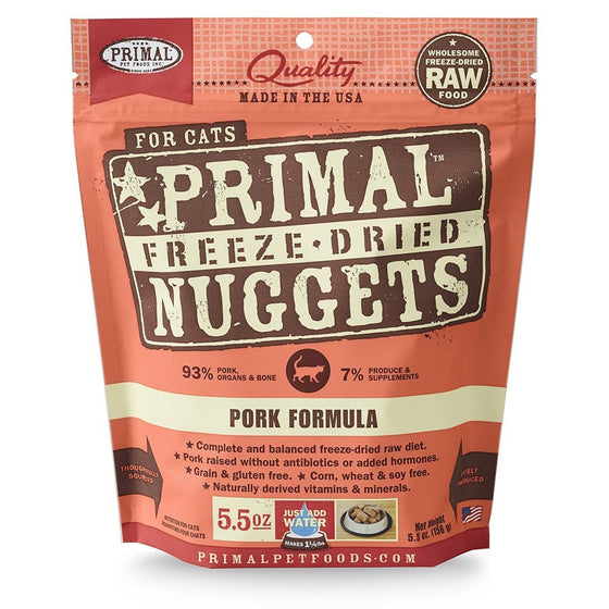 Primal FPKFD5.5 Pet Foods Freeze-Dried Feline Pork Formula, 5.5 oz.