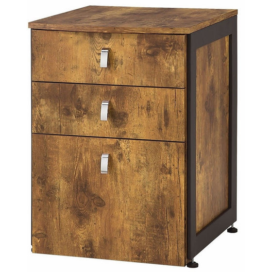 Coaster Estrella Industrial Antique Nutmeg File Cabinet with 3 Drawers