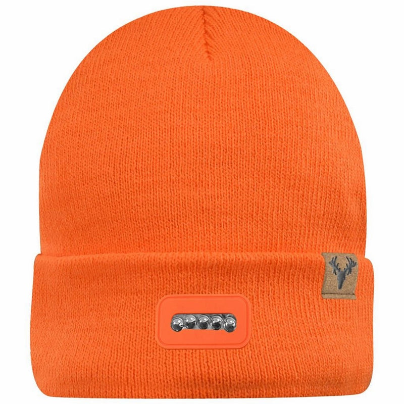 Hot Shot Men's Bolt led lighted knit Beanie, Blaze Orange, One Size