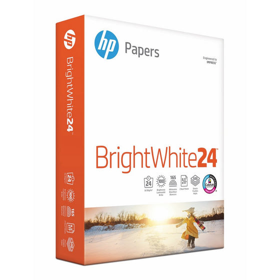 HP Printer Paper, BrightWhite24, 8.5 x 11, Letter, 24lb, 97 Bright, 500 Sheets/1 Ream (203000R), Made In The USA