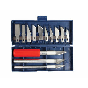 SE 813PK 16-Piece Hobby Knife Set with Aluminum Collet Chucks, Fix Blade Pocket Knife