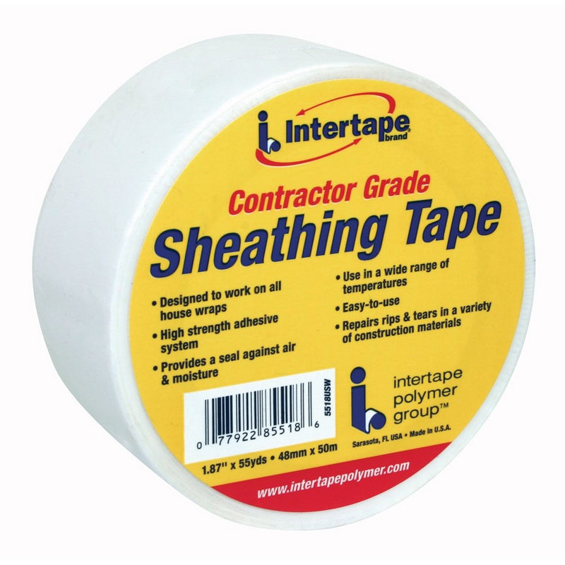 Intertape Polymer Group 85518 Sheathing Tape, 1.88-Inch x 54.6-Yard,White