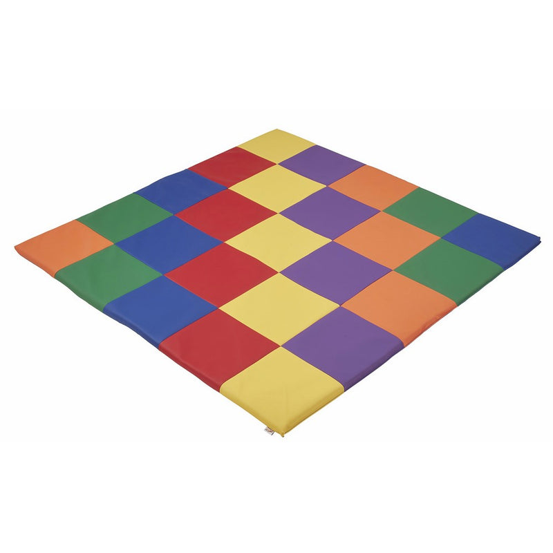 ECR4Kids Softzone Patchwork Toddler Foam Play Mat, 58" Square, Primary