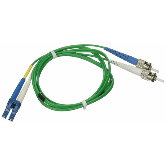 C2G/Cables to Go 33330 LC/ST Duplex 9/125 Single-Mode Fiber Patch Cable (1 Meter, Green)