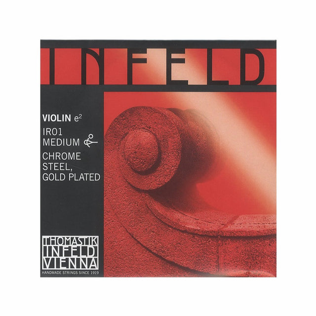 Thomastik-Infeld IR01 Red Violin Strings, Single E String, 4/4 Size, Chrome Steel, Gold Plated