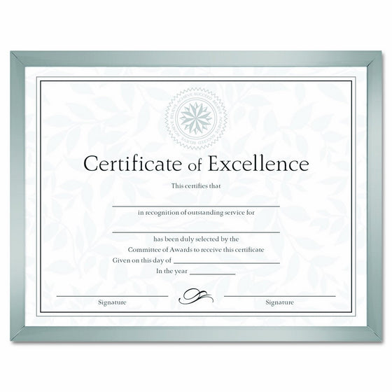 DAX N17002N Value U-Channel Document Frame with Certificates, 8-1/2 x 11 Inches, Silver