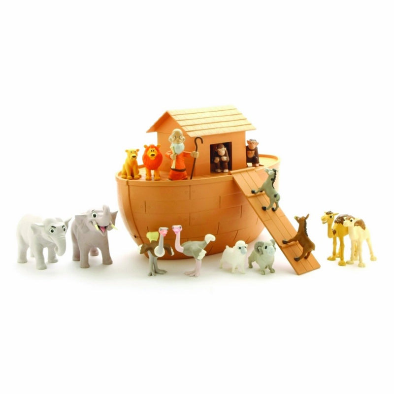 BibleToys Noah's Ark 18 Piece Playset with Noah, 14 Animals and Floating Ark- Christian Based Faith Children Toys