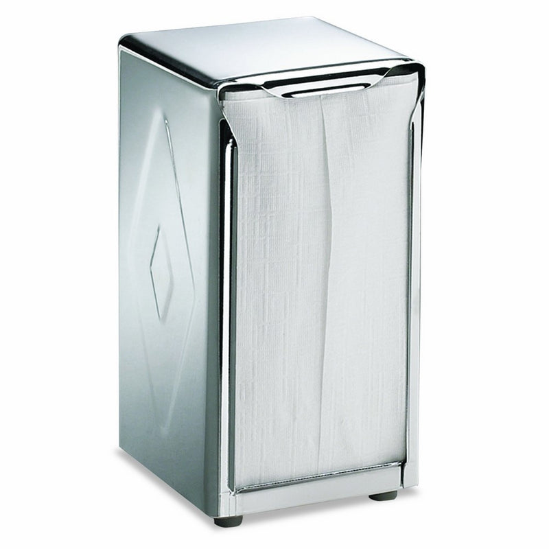 San Jamar H900X Tall Fold Restaurant Style Napkin Dispenser, 7-1/2 x 3-3/4, 150 Capacity, Satin Stainless