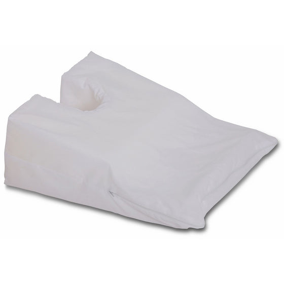 Hermell Face Down Wedge Cushion, U Shaped Foam, Gently Sloping, Minimizes Back Strain, Removable Cover, Size Small - White