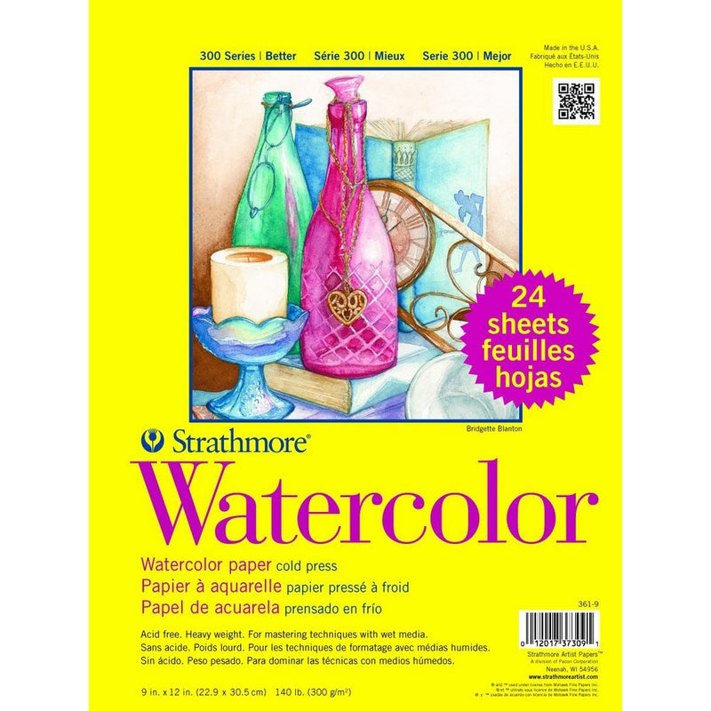 Strathmore 361-9 300 Series Watercolor, 9"x12", Cold Press, 24 Sheets per Class Pack