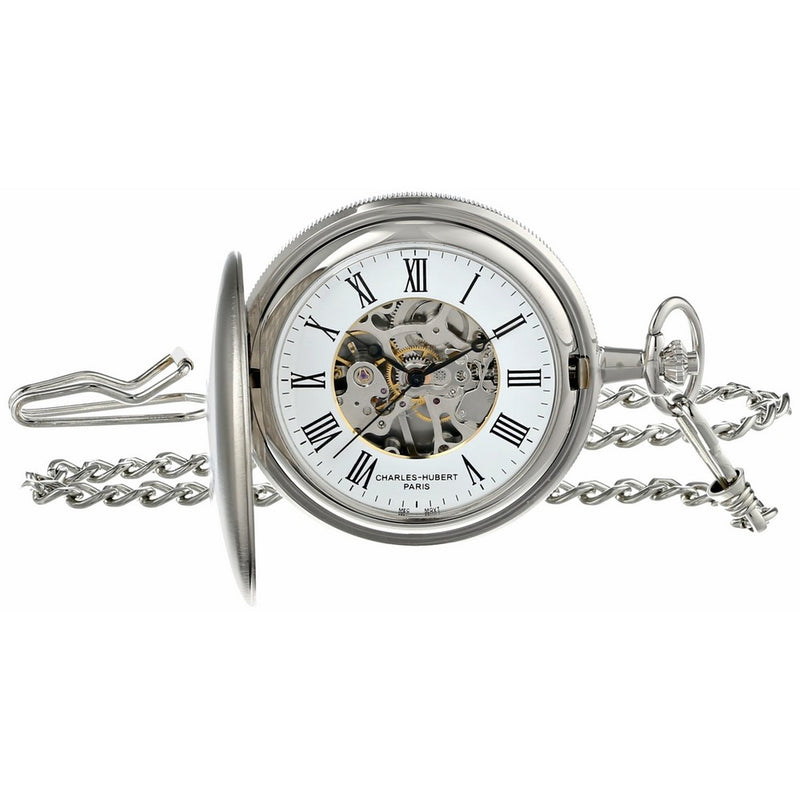 Charles-Hubert, Paris Satin Finish Mechanical Pocket Watch