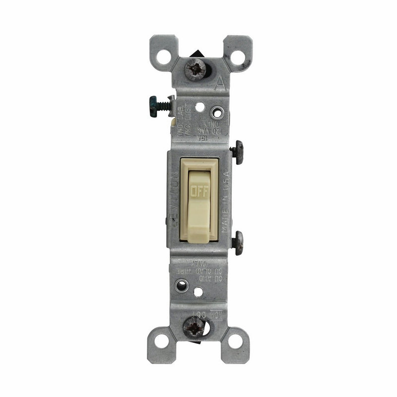 Leviton 1451-2I Grounding Ac Quiet Switch, 1-Pole, 15A, 120V, Ivory (10 Pack)