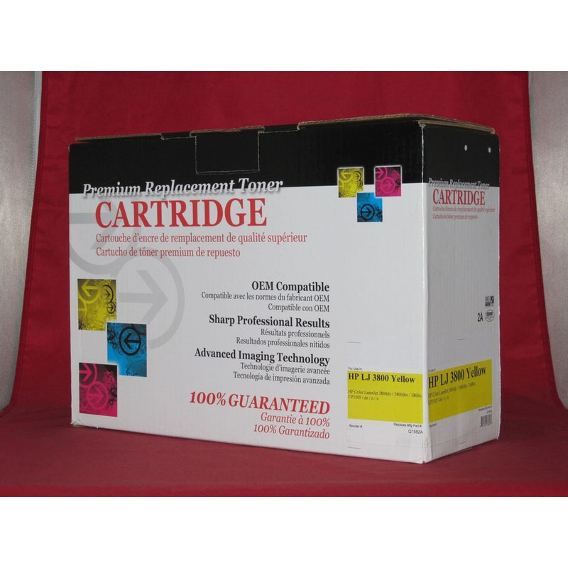 Generic Remanufactured Toner Cartridge Replacement for HP Q7582A ( Yellow , 1- Pack )