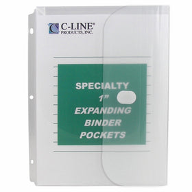 C-Line Biodegradable Acid-Free Poly Binder Pocket with 1-Inch Gusset, Side Loading, Clear, 10 Pockets per Pack (33747)