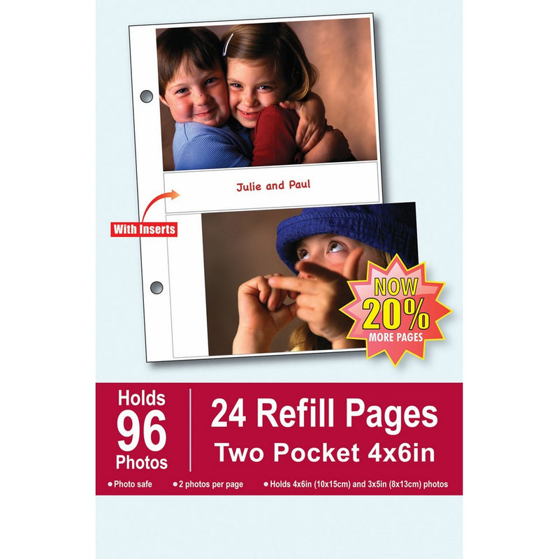 Burnes of Boston Photo Album Refill Pages, 4 by 6-Inch