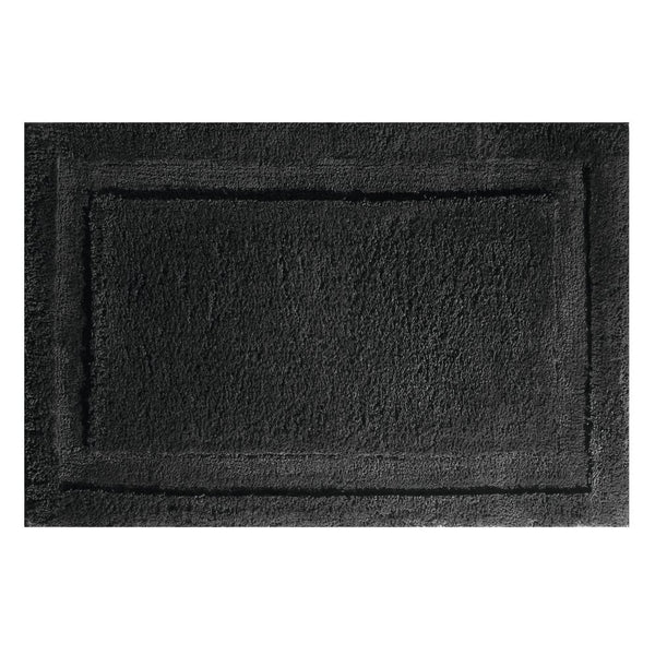 InterDesign Microfiber Spa Bathroom Accent Rug, 34” x 21" Inches, Black