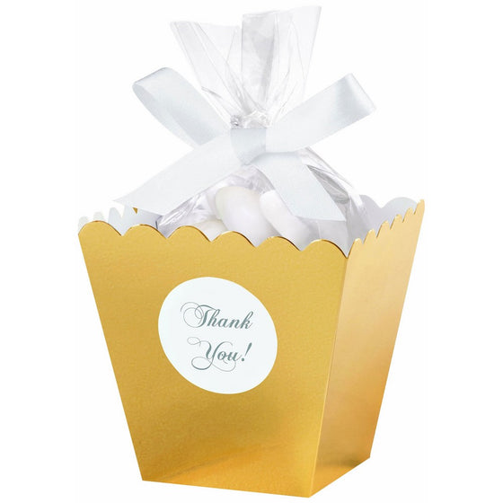 Wilton 415-0521 Gold Popcorn Box Favor Kit, 50 Count